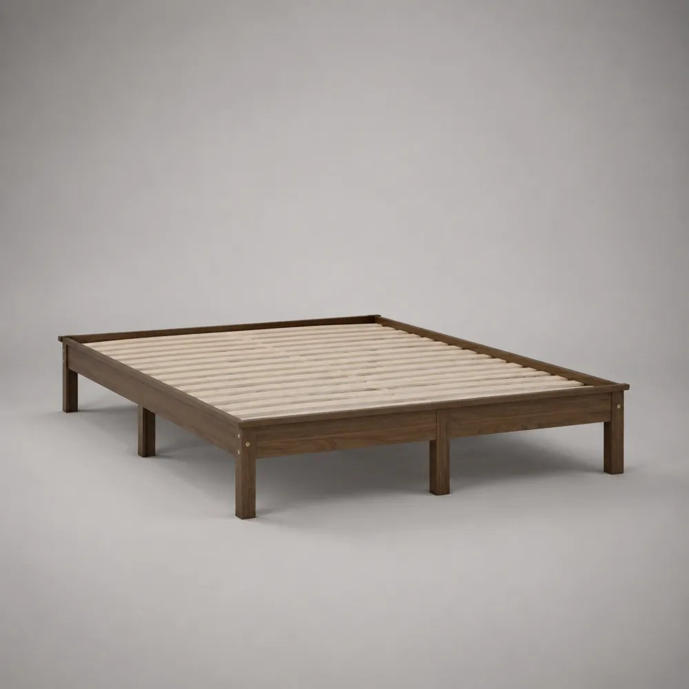 Letto matrimoniale 160x200 cm struttura letto piattaforma in legno massello pino rete a doghe colore marrone naturale lunghezza 205 cm larghezza 165 cm altezza 30 cm