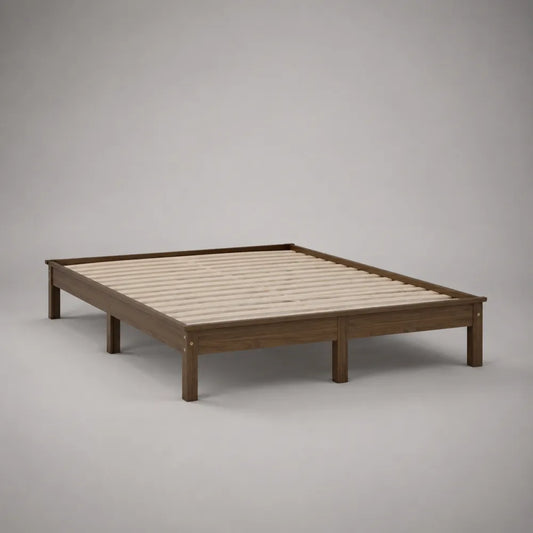 Letto matrimoniale 160x200 cm struttura letto piattaforma in legno massello pino rete a doghe colore marrone naturale lunghezza 205 cm larghezza 165 cm altezza 30 cm